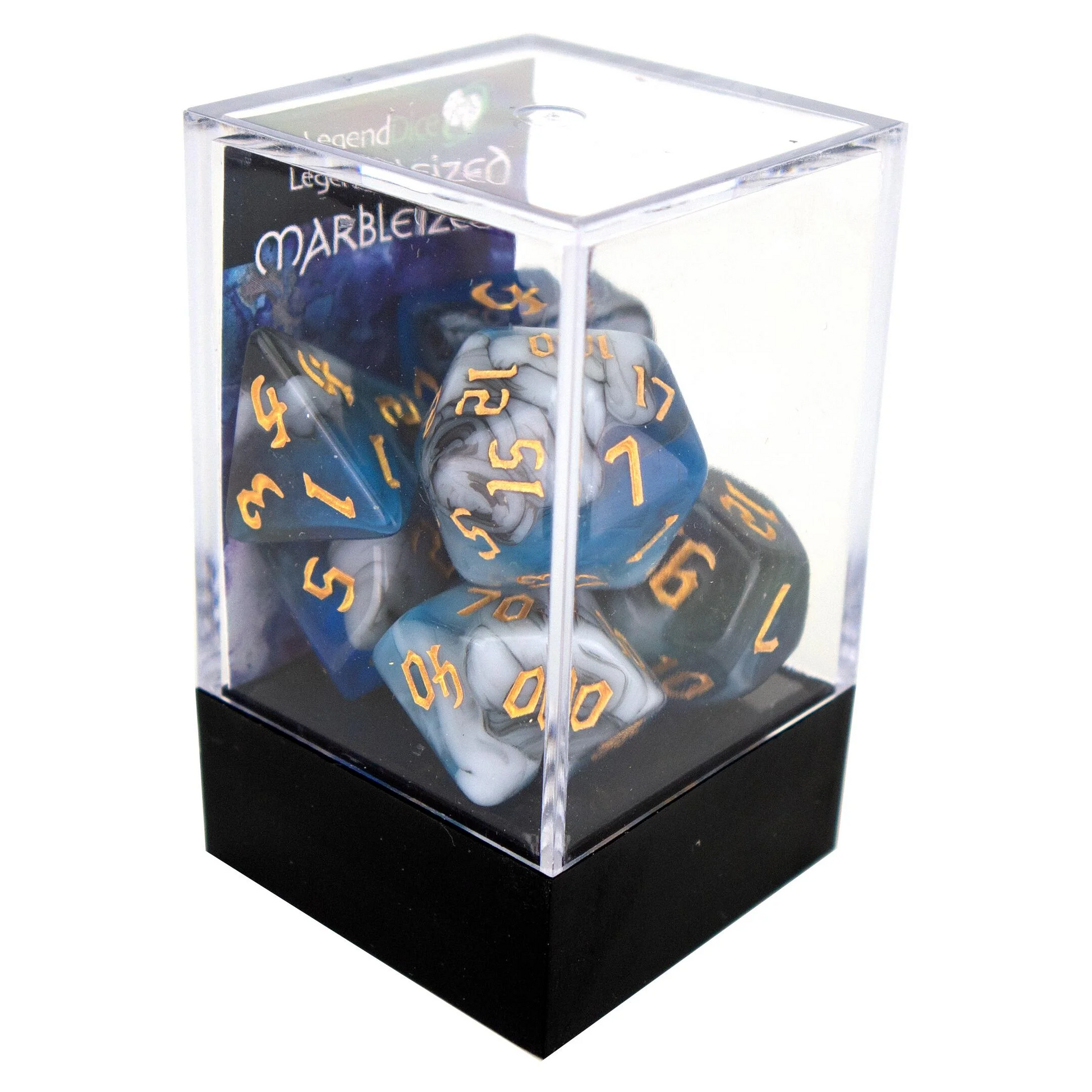 Poly Dice Set - Marblized Chaos - Warrior, Boxed