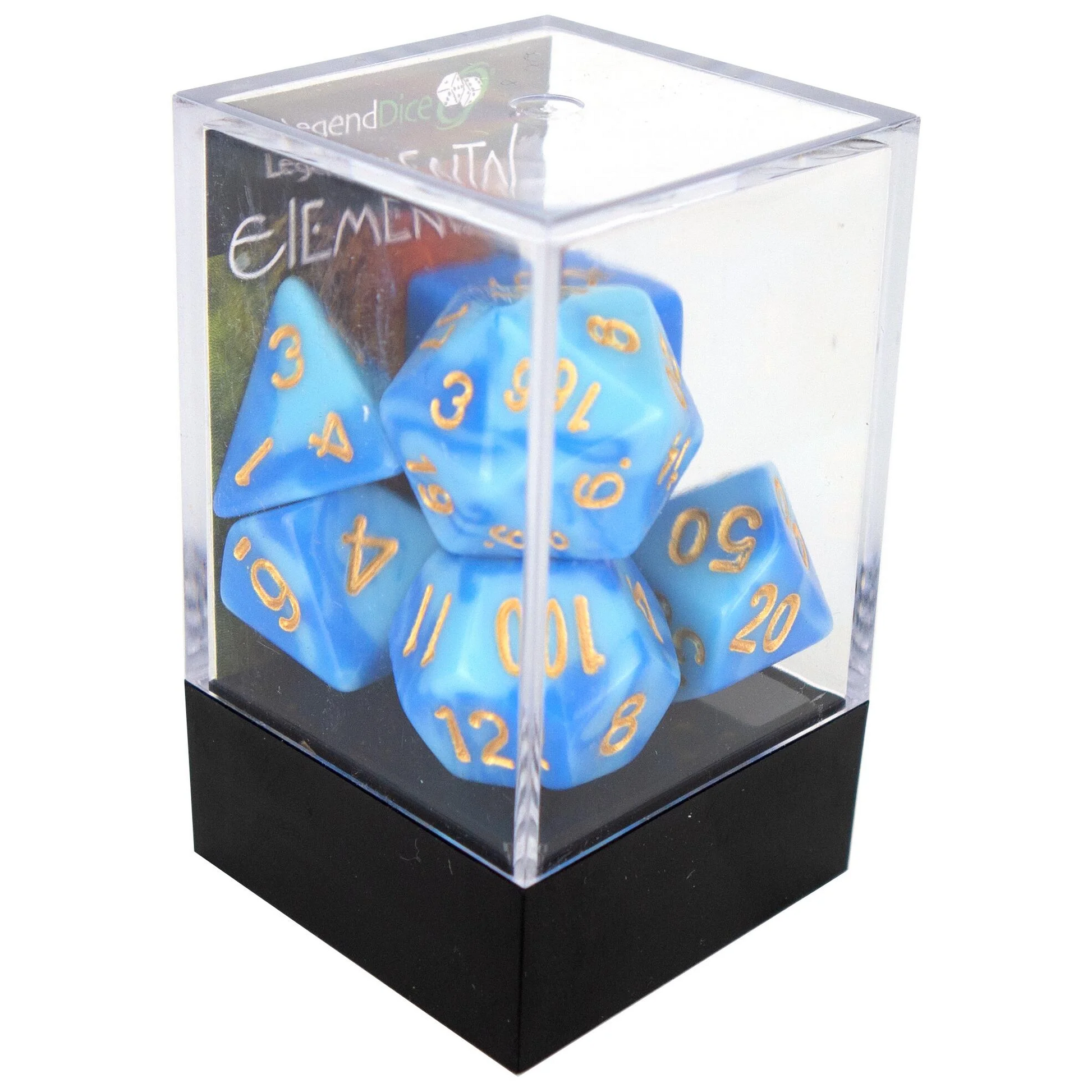 Poly Dice Set - Elemental - Blue Sky, Boxed