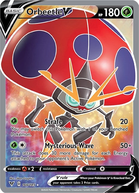 Orbeetle V (Full Art) (166/185) [SWSH04: Vivid Voltage]