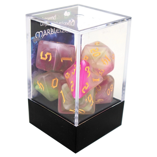 Poly Dice Set - Marblized Chaos - Superbloom, Boxed