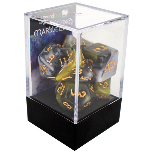 Poly Dice Set - Marblized Chaos - Swamp, Boxed