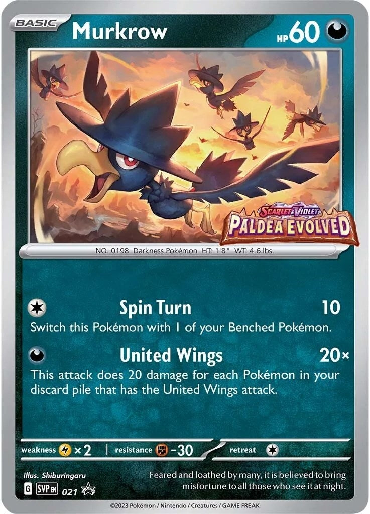 Murkrow - 021 (Prerelease) (021) [SV: Scarlet & Violet Promo Cards]