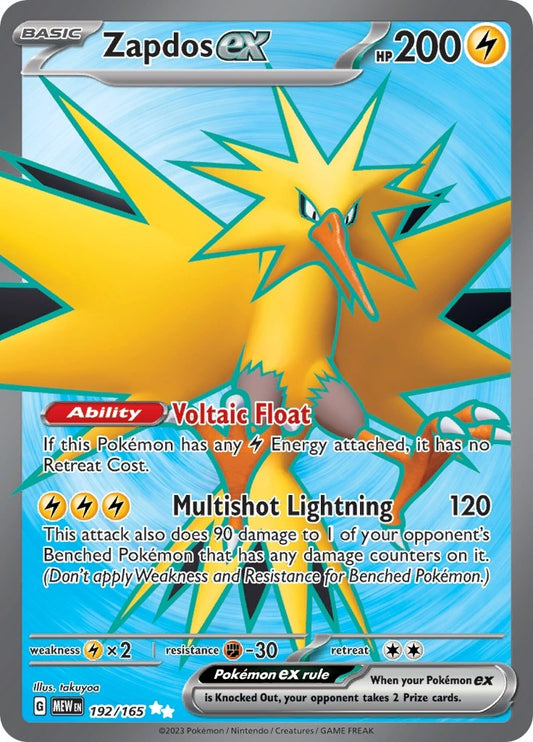 Image for Zapdos ex - 192/165 (192) (MEW)