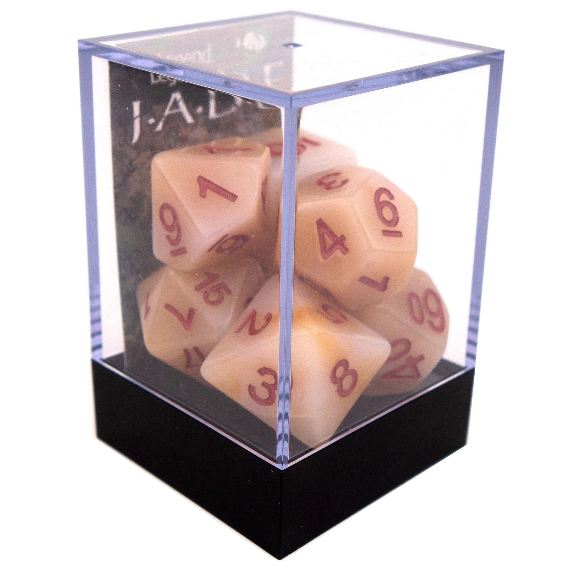 Poly Dice Set - Jade - White, Boxed