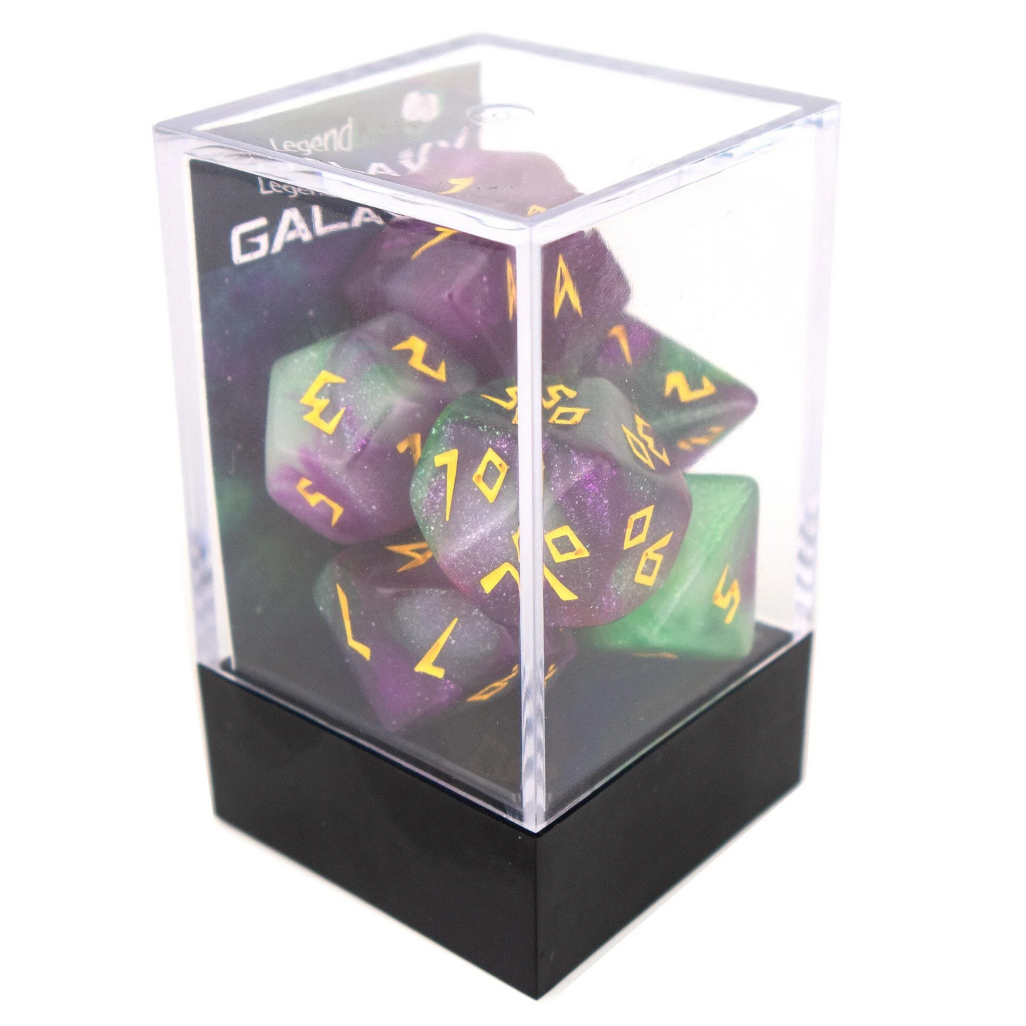 Poly Dice Set - Galaxy Runic - Wicca, Boxed