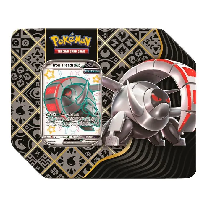 Paldean Fates 5 Booster Tin Iron Treads: Pokemon TCG Scarlet & Violet 4.5-1