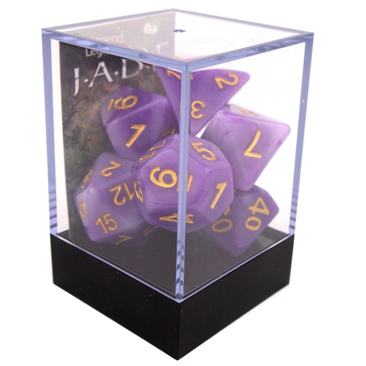 Poly Dice Set - Jade - Purple, Boxed