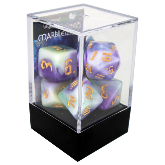 Poly Dice Set - Marblized Chaos - Ibis, Boxed