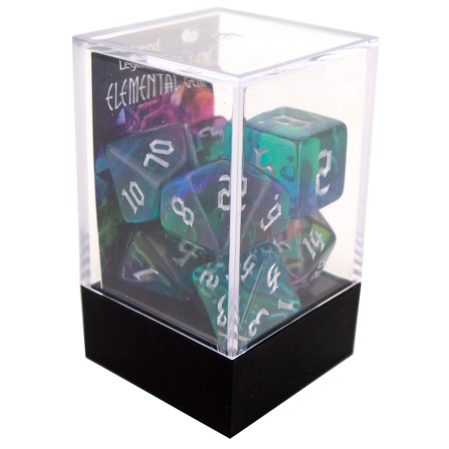 Poly Dice Set - Elemental Gem - Peacock Eye, Boxed