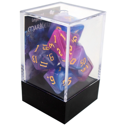 Poly Dice Set - Marblized Chaos - Rose Gold, Boxed