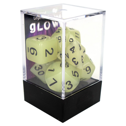 Poly Dice Set - Glow - Grey, Boxed