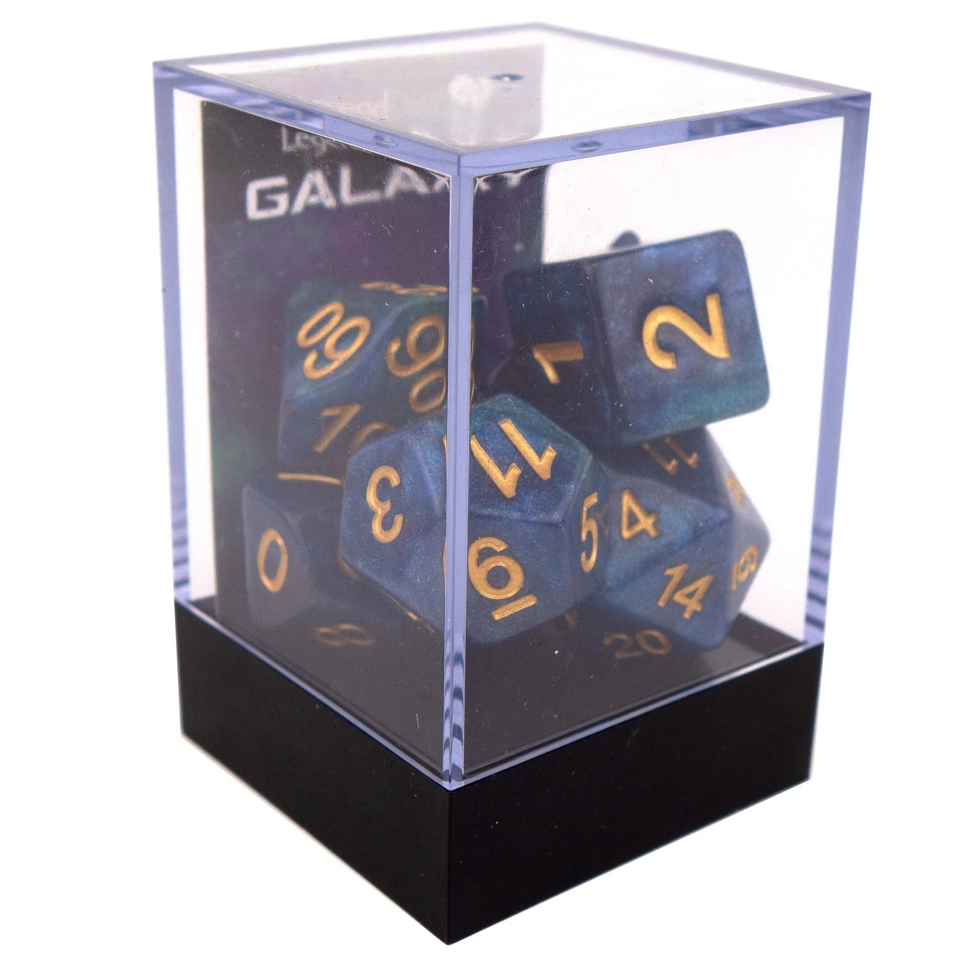 Poly Dice Set - Galaxy Universe - Seagreen, Boxed