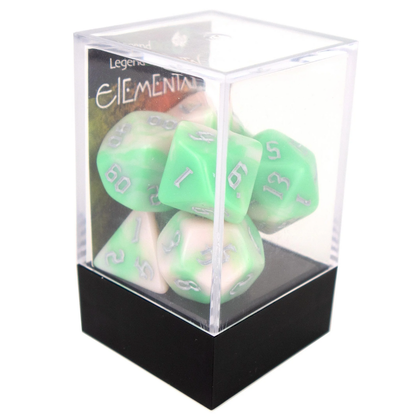 Poly Dice Set - Elemental Chaos - Dead Flesh Green, Boxed