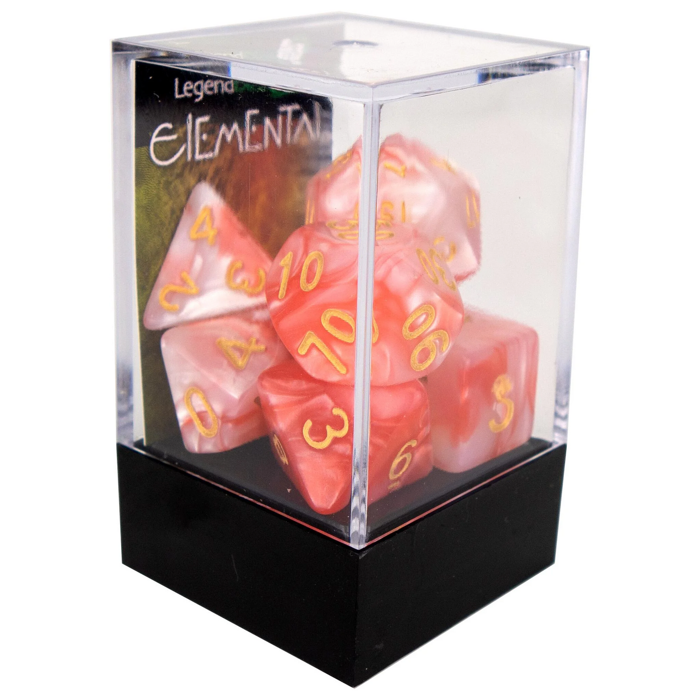 Poly Dice Set - Elemental - Bloody Jade, Boxed