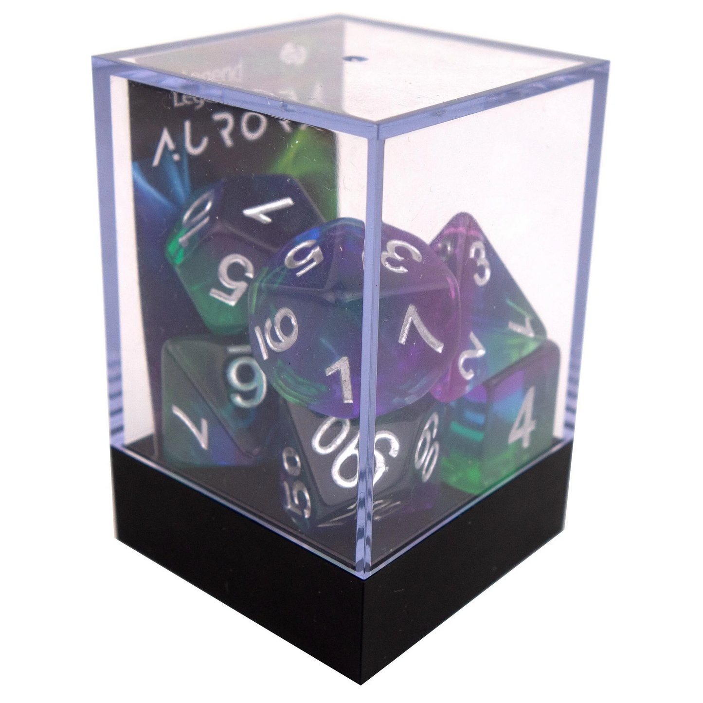 Poly Dice Set - Aurora - Blue Boreal, Boxed