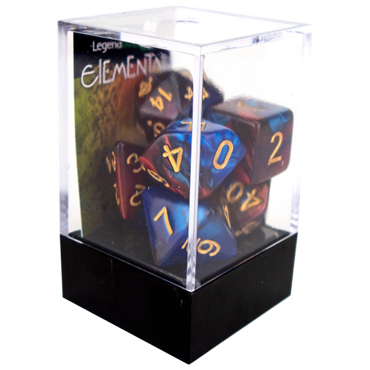 Poly Dice Set - Elemental - Red and Blue, Boxed