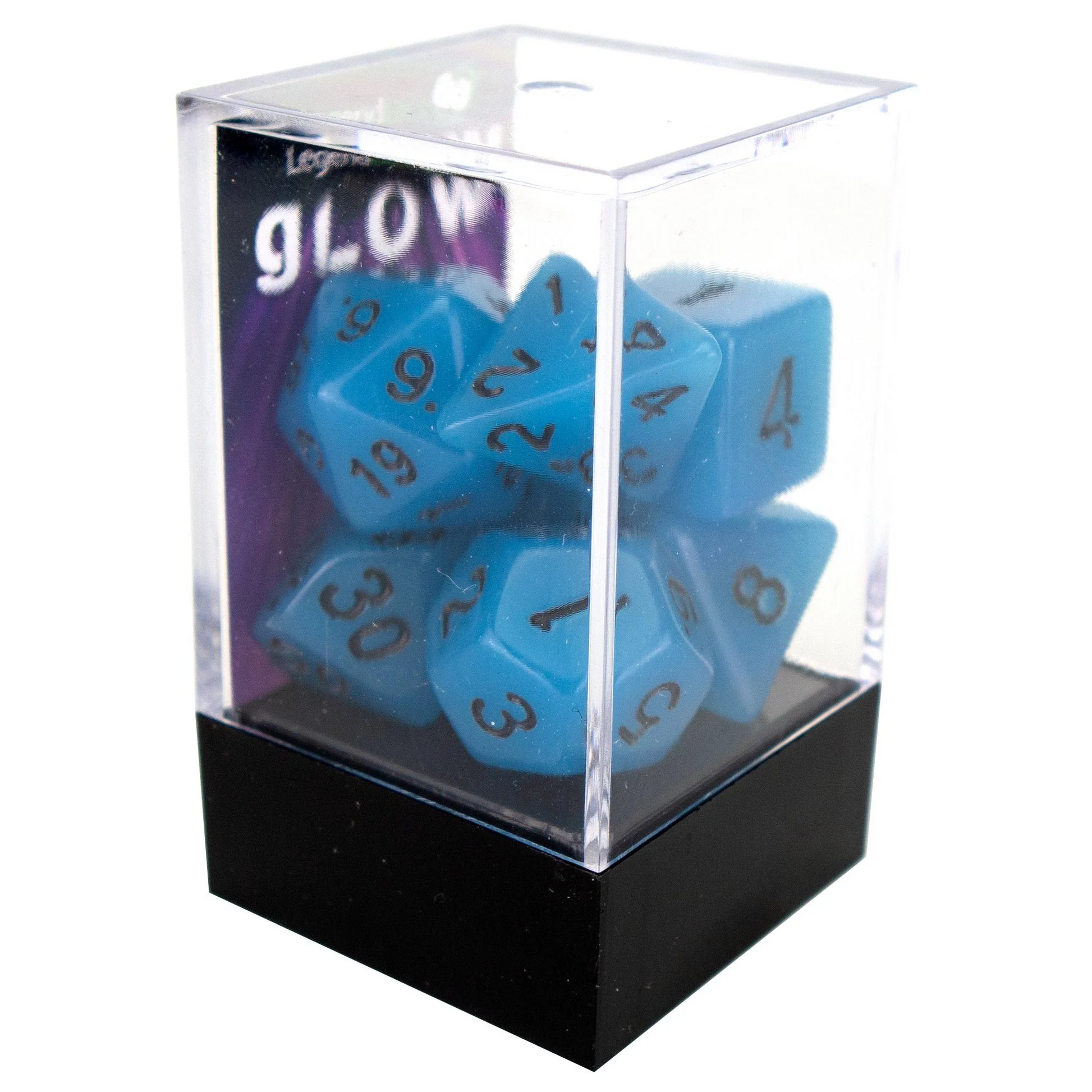 Poly Dice Set - Glow - Blue, Boxed