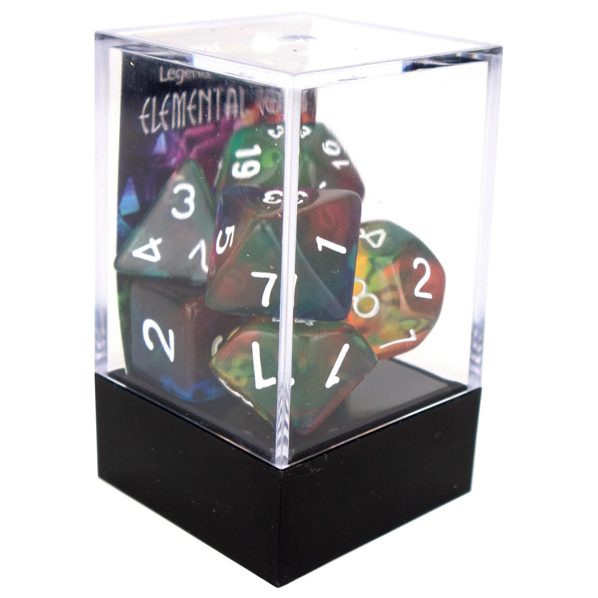 Poly Dice Set - Elemental Gem - Colourful Wind, Boxed