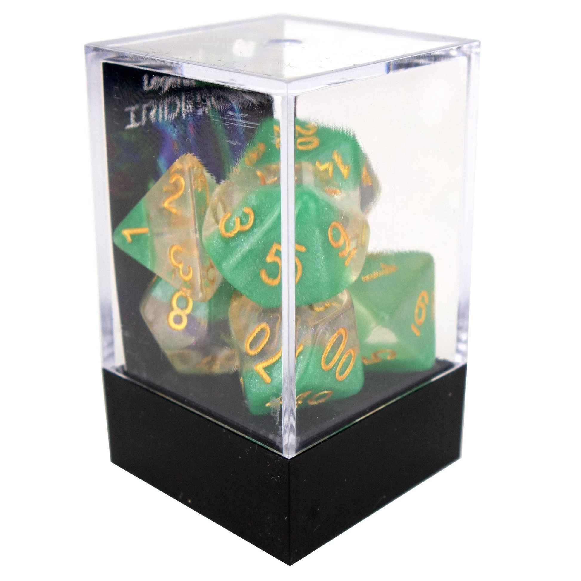 Poly Dice Set - Iridescent Snowglobe - Dew, Boxed