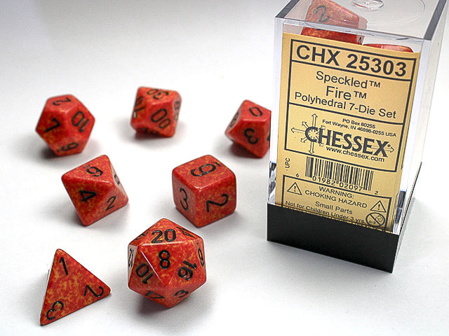 Fire - Speckled Polyhedral 7-Die Set