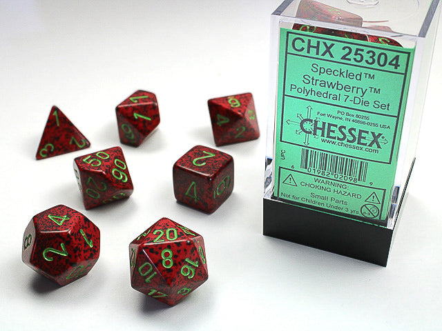 Strawberry - Speckled Polyhedral 7-Die Set