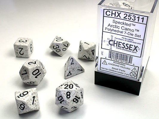 Arctic Camo - Speckled Polyhedral 7-Die Set