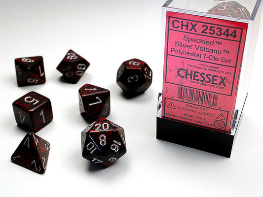 Silver Volcano - Speckled Polyhedral 7-Die Set