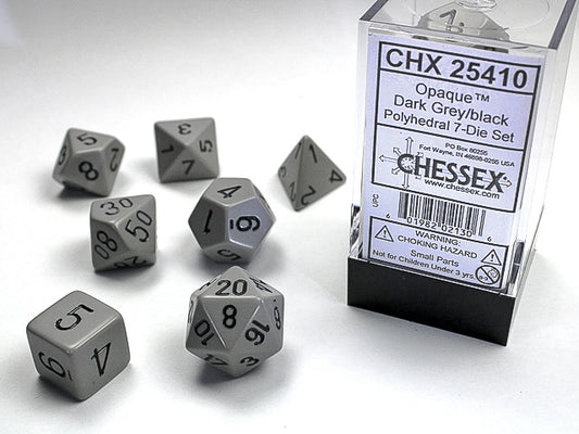 Dark Grey/black - Opaque Polyhedral 7-Die Set