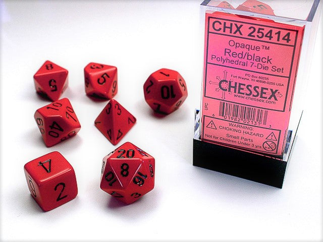 Red/black - Opaque Polyhedral 7-Die Set