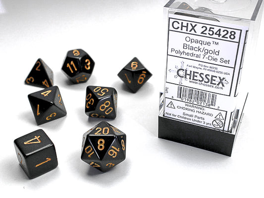 Black/gold - Opaque Polyhedral 7-Die Set