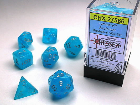 Luminary Polyhedral Sky/silver 7-Die Set