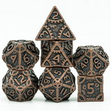 SteamPunk Copper RPG Metal Dice Set - Foam Brain Games