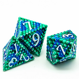 Ocean Dragon Scale RPG Metal Dice Set - Foam Brain Games