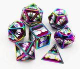 Asexual Pride Flag - RPG Metal Dice Set - Foam Brain Games