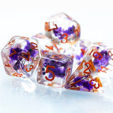 Purple Flowers RPG Dice Set - Foam Brain Games