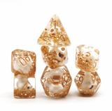 Skull and Gold Glitter RPG Dice Set - Foam Brain Games