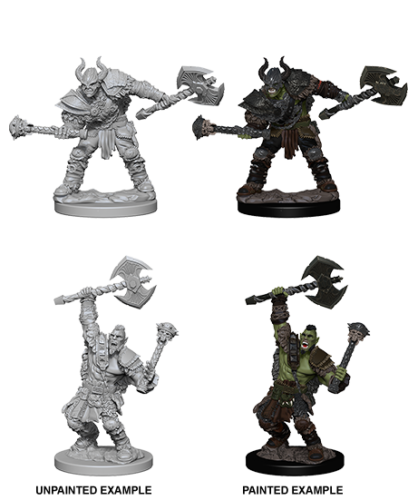 Half-Orc Male Barbarian: Deep Cuts Unpainted Miniatures